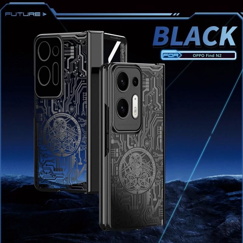 Magnetic Snap-on Case OPPO Find N2 Foldable Phone Electroplated PC Shell With Shockproof Full Coverage