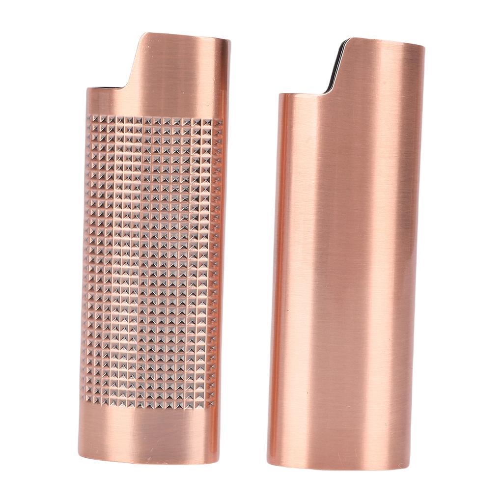 2 Pcs Lighter Case 8cm Length Grid and Dragon Pattern Exquisite Engraved Metal Lighter Cover for Party Bar