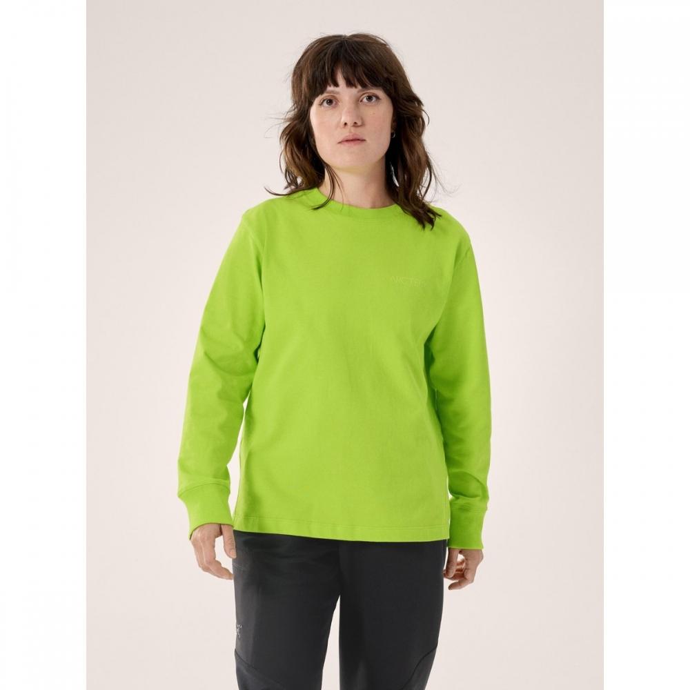 Arcteryx Unisex Crag Cotton Bird Crew Neck Shirt Ls 686380 BLACK WHITEXS