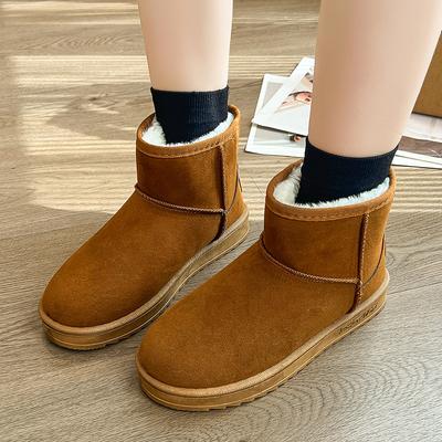 Snow Boots Women's 2025 New Shoes Winter Fashion Snow Cotton Shoes Flat Comfortable Warm Versatile Snow Cotton Short Boots