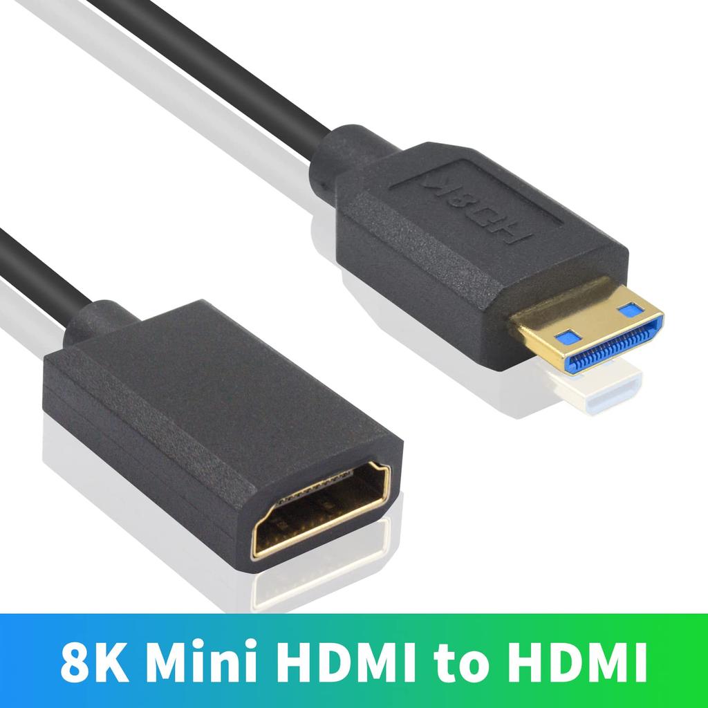 Duttek 8K Mini HDMI na HDMI Prodloužení 48Gbps Mini HDMI Samec na Samici Kabel pro Grafiku a Kabel, Ultra-tenké Kamery, Videokamery, Karty, Laptopy,