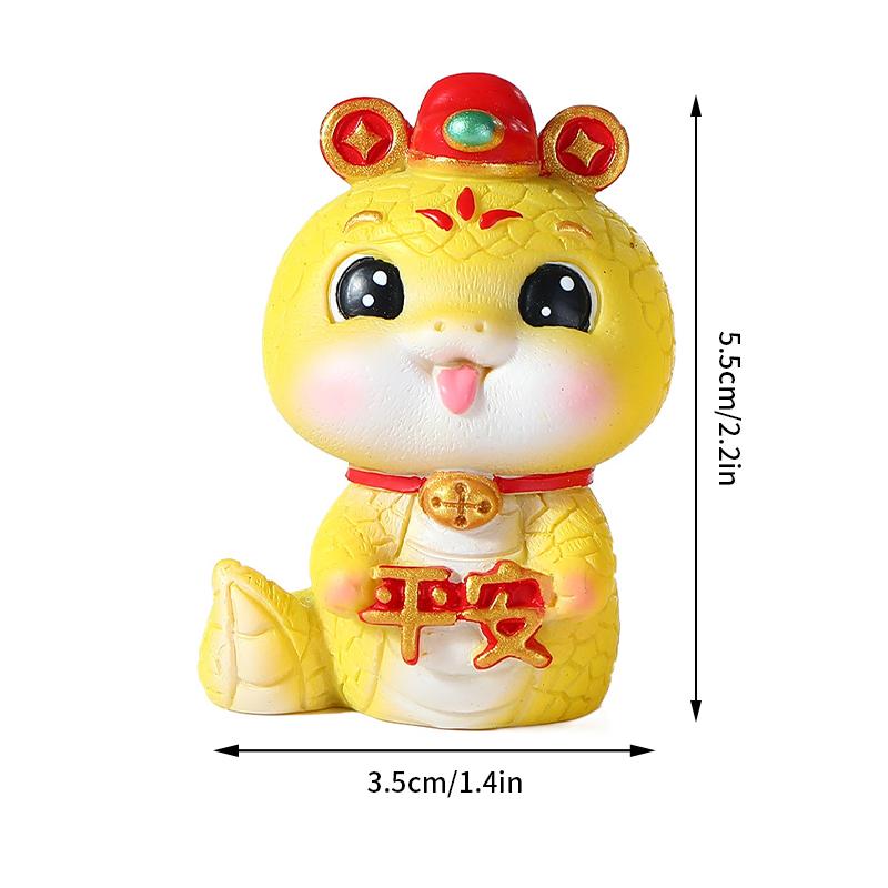 Chinese Spring Festival Ornament Cartoon Snake Statue Figurine Ornament Merry Christmas Decoration 2025 New Year Home Decoration