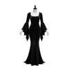 Damska Retro Gotycka Sukienka Halloweenowa Cosplay z Rękawami Nietoperza Długi Rękaw Goth Sukienka Ubranie Długa Sukienka