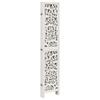 6 Piece Room Divider White Solid Paulownia Wood