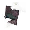 Inden-ya Inden Large Capacity Card Case, Deer Leather, Purple Base X Black Lacquer, Small Rose Pattern, 2501-06-176, Gusseted Card Pocket X 1,