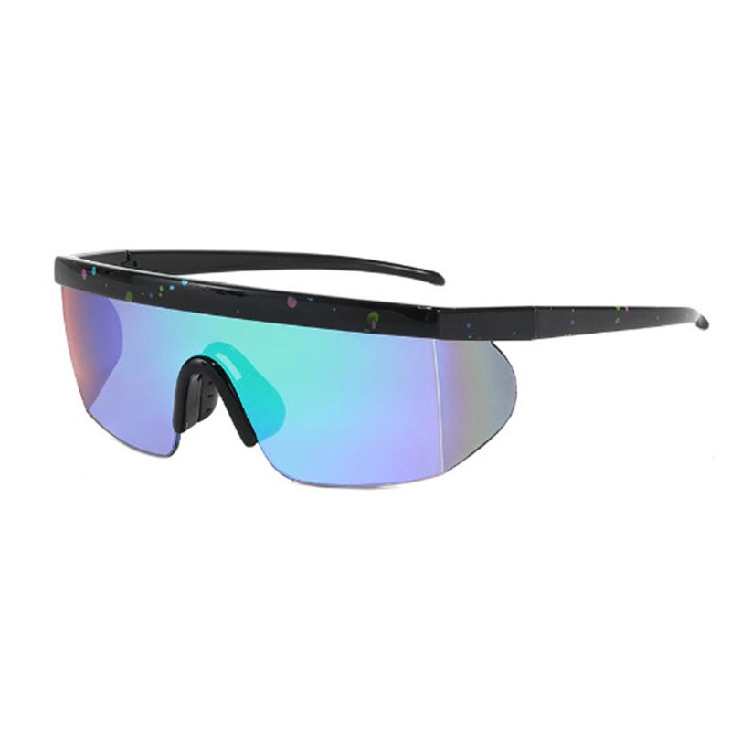 

Hit Large-area Outdoor Protective Sunglasses Multi-color Silicone Nose Pad Real Film Sports Sunglasses 19103