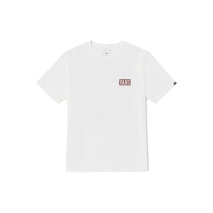Vans Letter Print American Vintage Loose Fit Round Neck Short Sleeve T-Shirt Unisex T-Shirt White VN00090GWHT