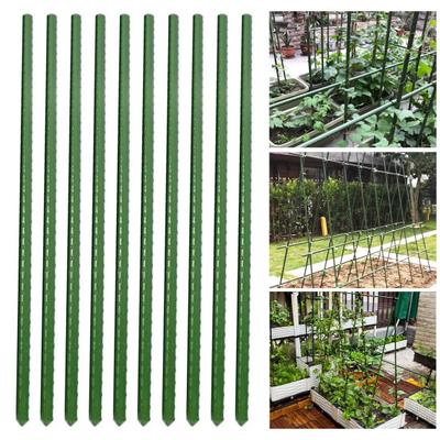 10 Pcs Plant Trellis Stakes Metal Plastic Coated Plant Support Stakes