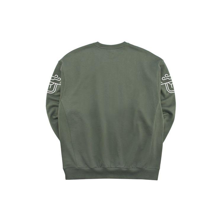 Li Ning Sports Fashion Series Letter Print Pullover Crewneck Sweatshirt Men sweatshirt Green AWDP305-3