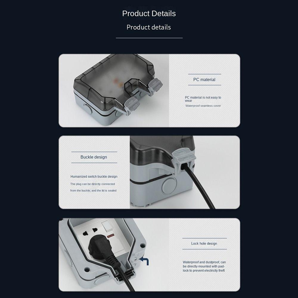 IP66 Outdoor Home Improvement Waterproof Switched Socket Socket Box Electrical Sockets