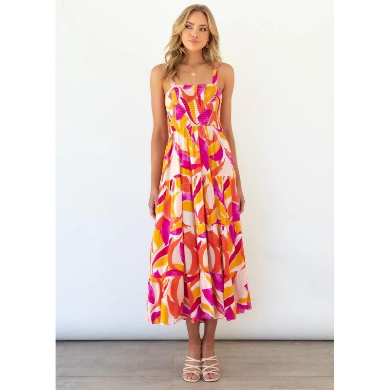 Long Camisole Dress2025 European and American Summer Women New Sleeveless Print Long Sling Dress