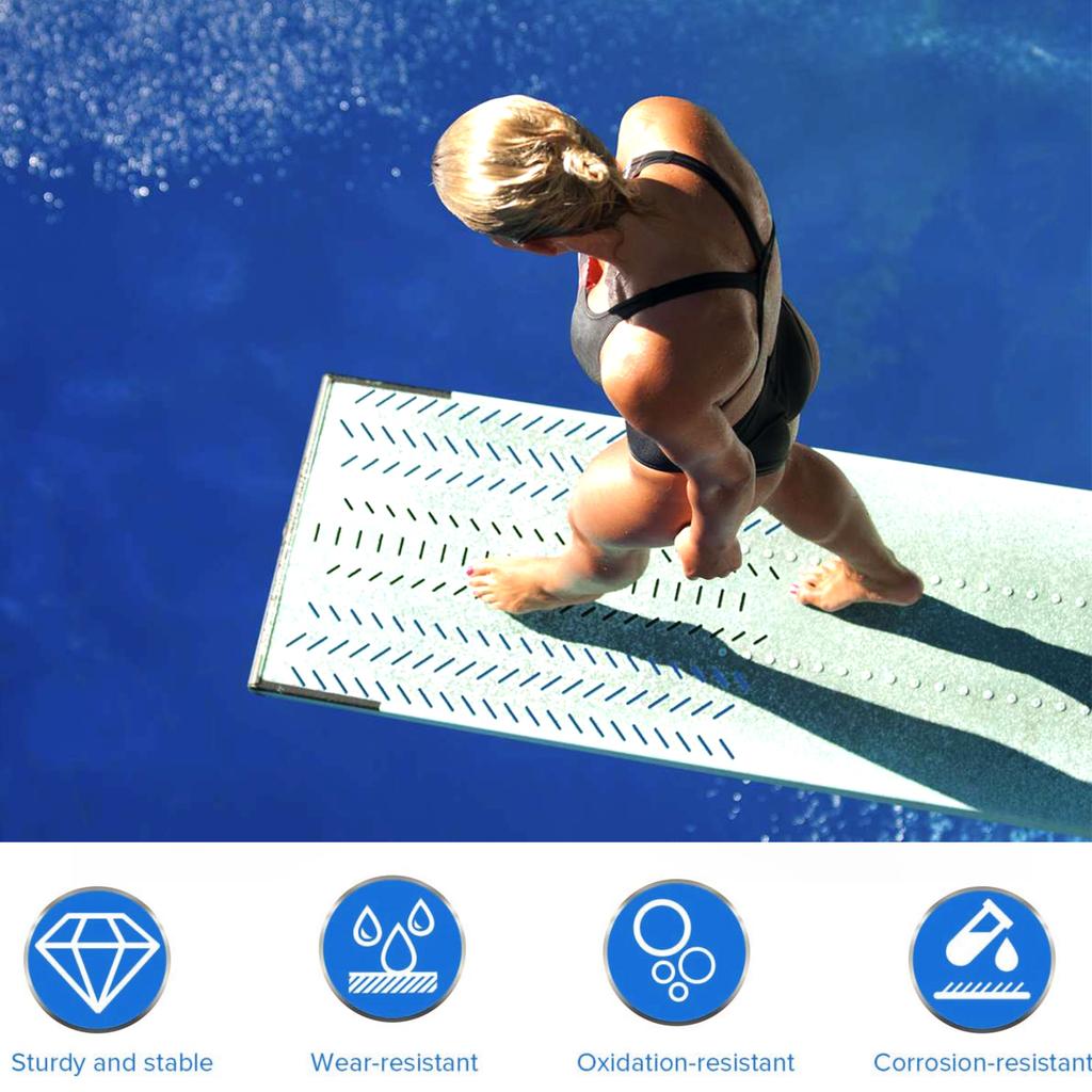 Steel Pool Diving Board Mounting Replacement for Two Hole Diving Boards Easy Installation with Screws&Washers