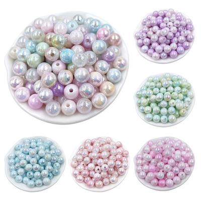 50 pz 8/10mm Bicolore AB Colore Perline Rotonde Gioelleria Raffinata E Alla Moda In Rilievo Materiale Orecchini FAI DA TE Collana Del Braccialetto Accessori Fatti A Mano