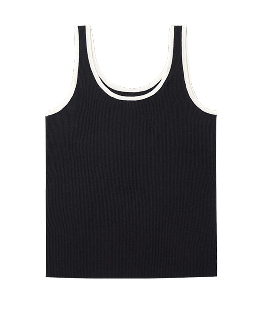 Siyajyu Sikn2142 Marine Silky Sleeveless Knit_Black