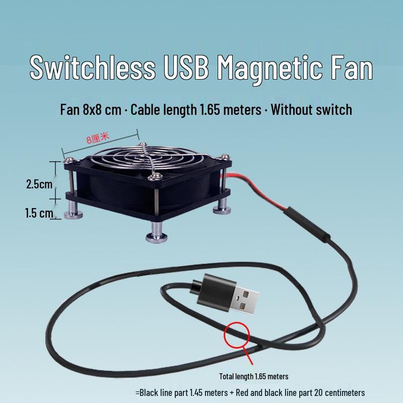 Magnetic USB External Radiator Fan for Desktop PC Case