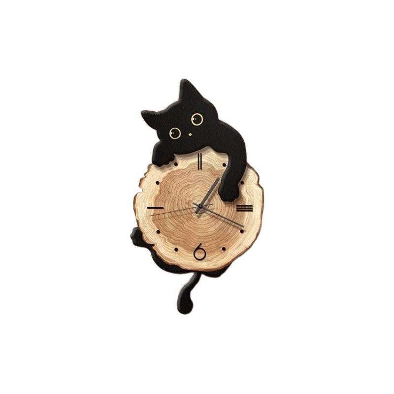 Contemporary Minimalist Cat Wall Clock – Creative Internet-Inspired Design, Ideal for Modern Living Rooms, With Free Shipping