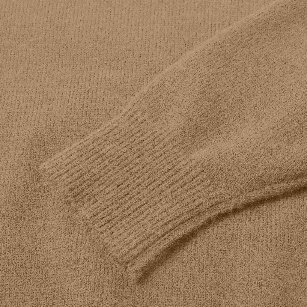 Women's Loose Retro Fashion Soft Solid Color Small Round Neck Short Sweater for Women