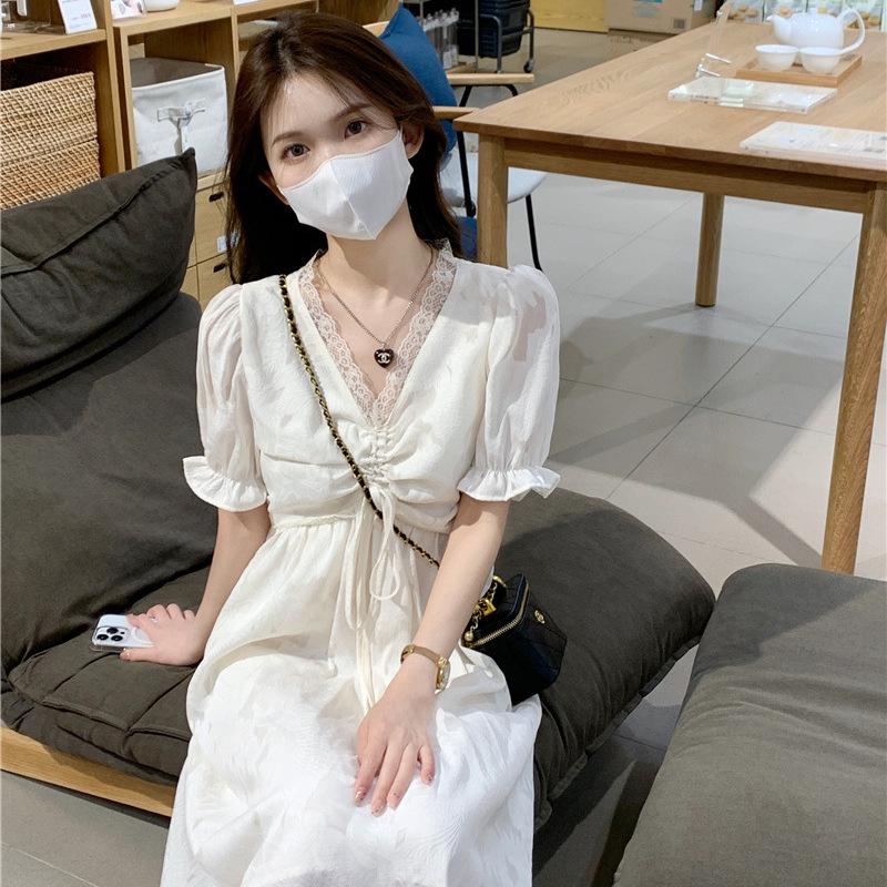 Spring 2024 Gentle Girl High-Waist Tie Dress & Mid-Length Skirt Set