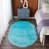 Multi-Color Oval Long Pile Wool Carpet - Floor Mat for Entryway, Sofa, or Bay Window