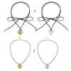 Simple Chunky-Heart Choker Necklace Big Heart Pendant Adjustable Chain Heart Necklaces for Women Teen Girls Jewelry