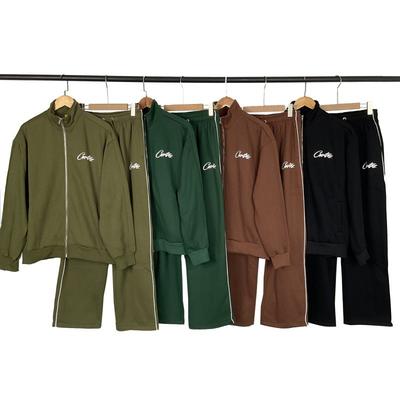 Unisex retro potisk bunda na zip s ladícími kalhotami Streetwear Ležérní outfit