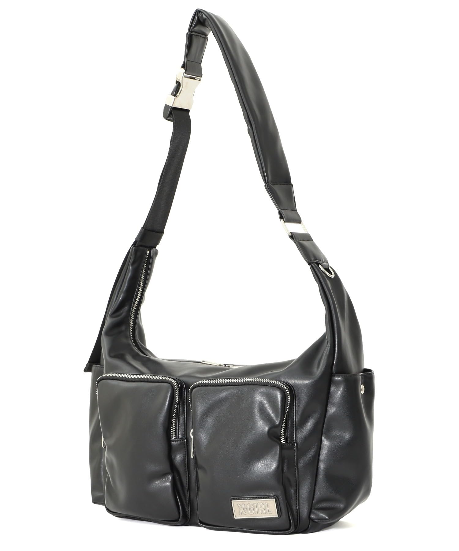 

Shoulder Bag FAUX LEATHER MESSENGER BAG BLACK [X Girl] Women s чёрный