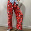 Halloween Kawaii Hello Kitty Flanellen Pyjamabroek Dames Winter Fleece gevoerd Warm Loungewear Trekkoord Joggingbroek