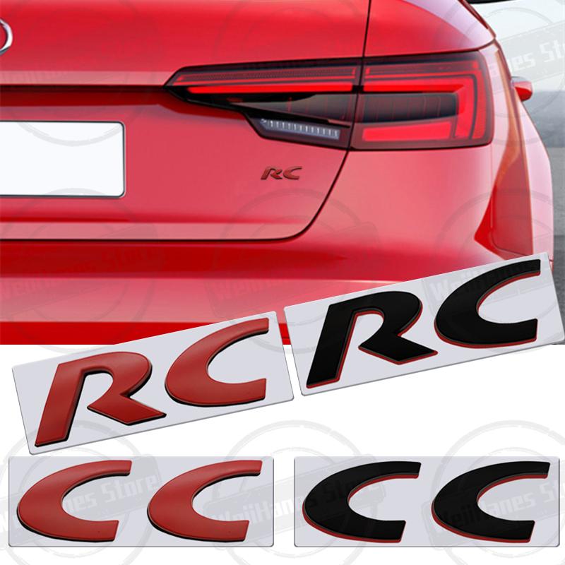 Metal 3D For RC CC Letter Logo u333 206 205 301 308 306 307 508 2008 4008 5008 RCZ Car Rear Trunk Body Sticker Accessories 333u