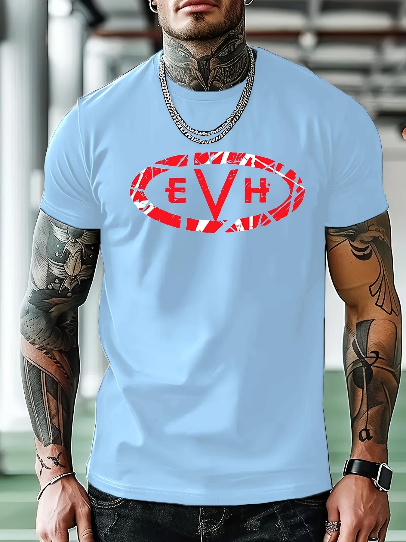 Comfortable Summer T-shirt with Geometric EVA Design - Casual Crew Neck S
