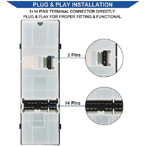 Power Window Switch Control Button For Nissan Altima 2007-2012 Orange LED 2 AUTO