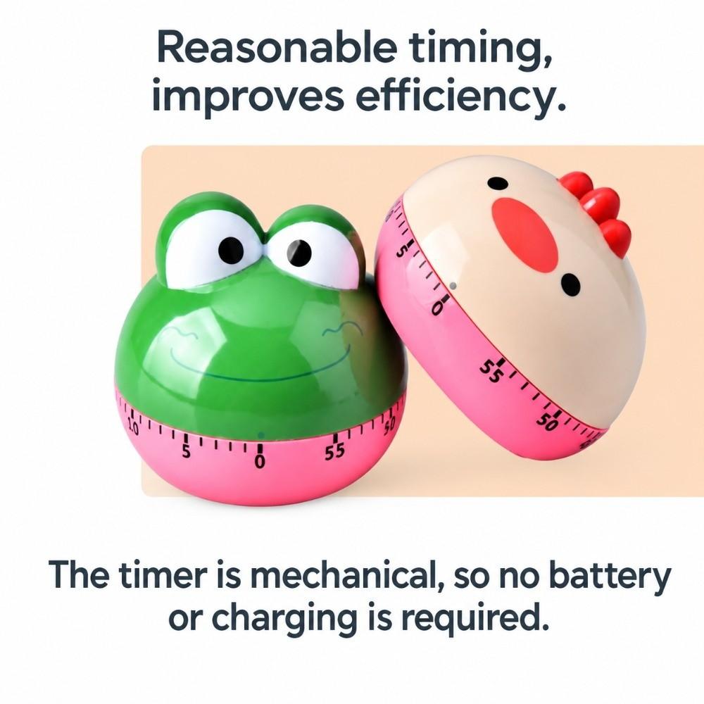 Mechanical Driven Cartoon Kitchen Timer Hand Use Manual Countdown Timer Baking Preparation