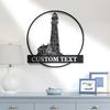 Customizable Lighthouse Metal Sign Nautical Wall Art for Indoor Outdoor Durable Rustic Decor