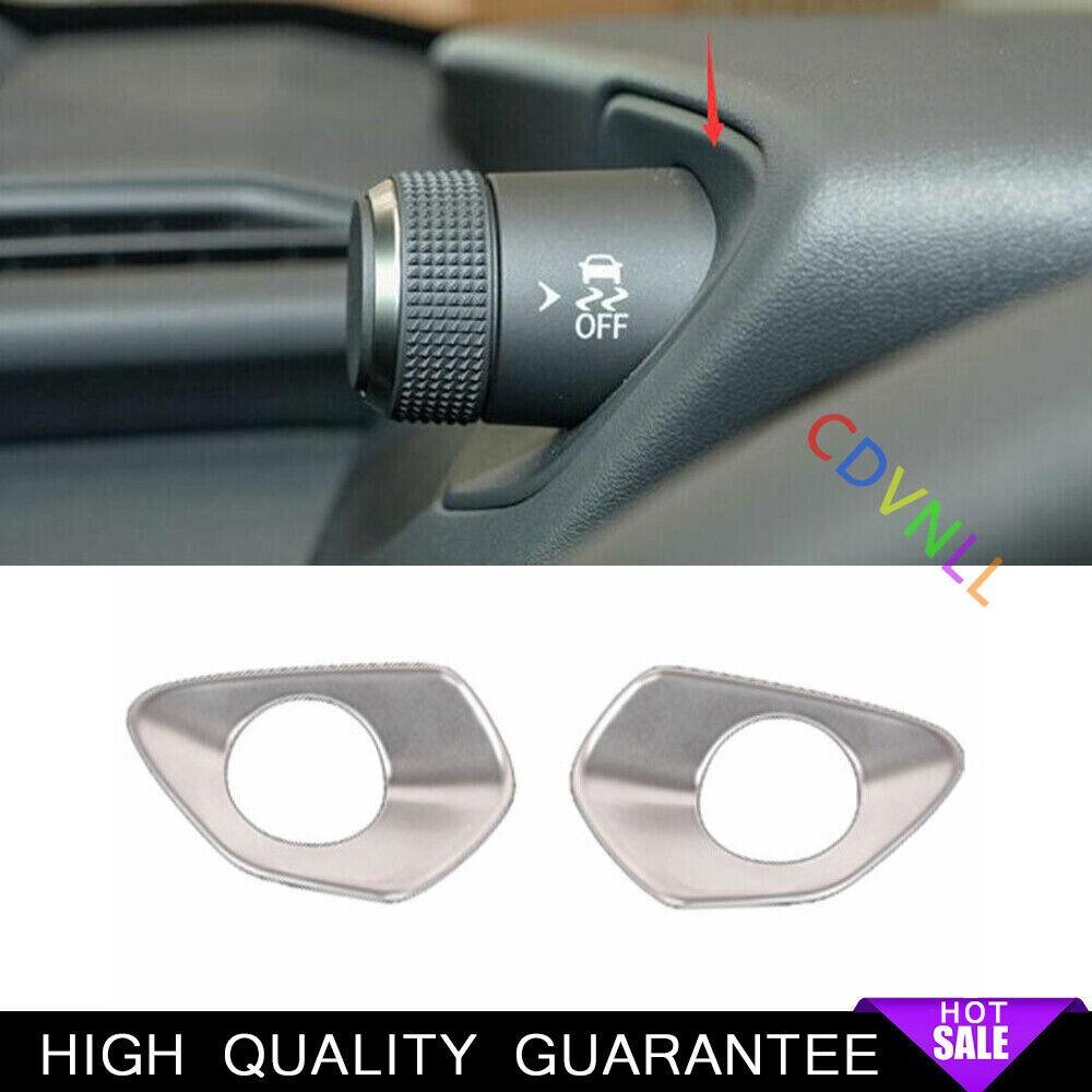 Driving Mode Switch Button Cover 2X For Lexus UX200 250h 2019-2023 Silver Steel