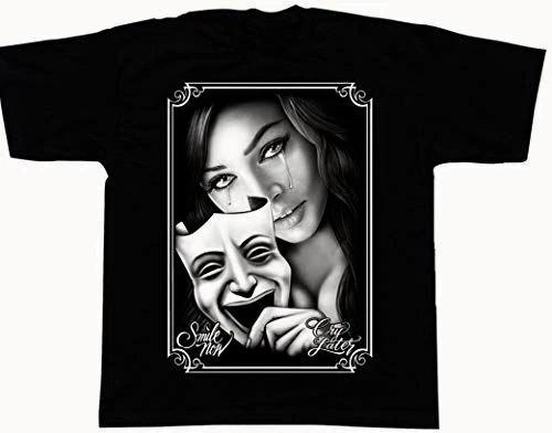 Smile Now Cry Later Mens Heavyweight T-Shirt Print On Shaka Wear Tee XXXXL