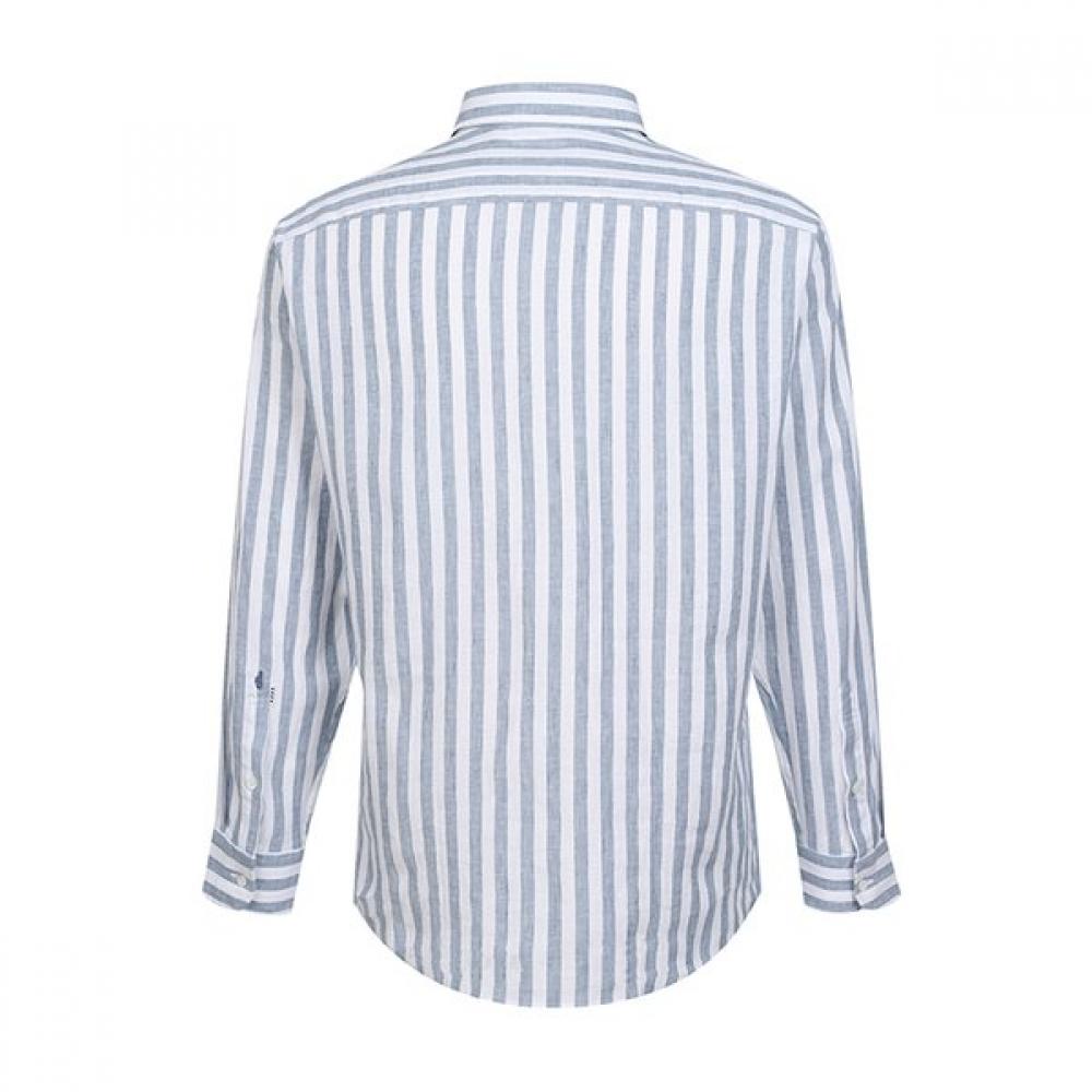 VANBROUGH Luxury Linen Stretch Stripe Classic Shirt  Bossg1051 Bu 