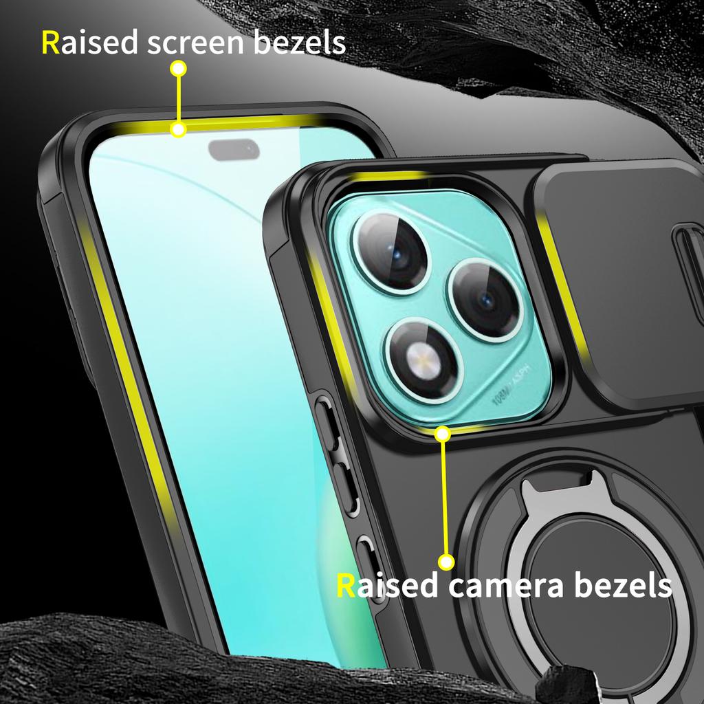 For Honor 400Pro 400 Lite X9c Smart 360 Degree Rotating Magnetic Bracket for Honor Magic7 Lite With Camera Protection Phone Case