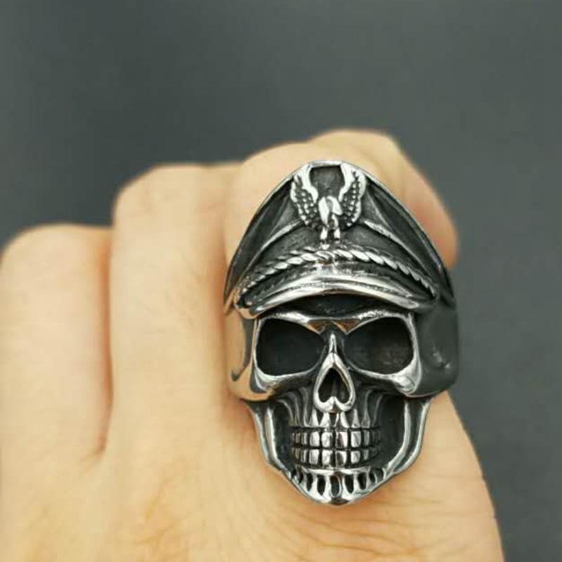 

Серебряное кольцо S925, персонализированное кольцо с черепом в виде морского орла, кольцо в виде морского якоря