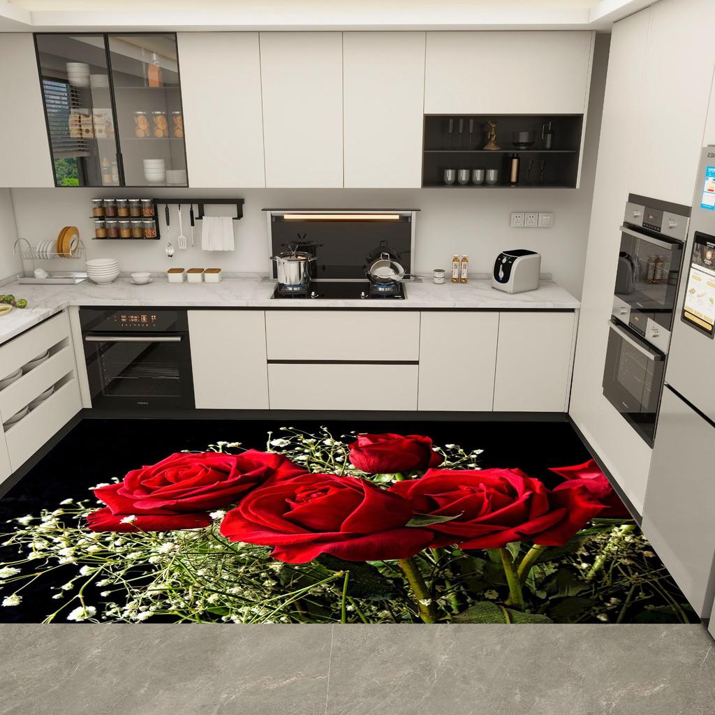 Flower and Grass Pattern Carpets Entrance Mats Dirt Resistant and Easy To Maintain Foot Mats for Living Rooms