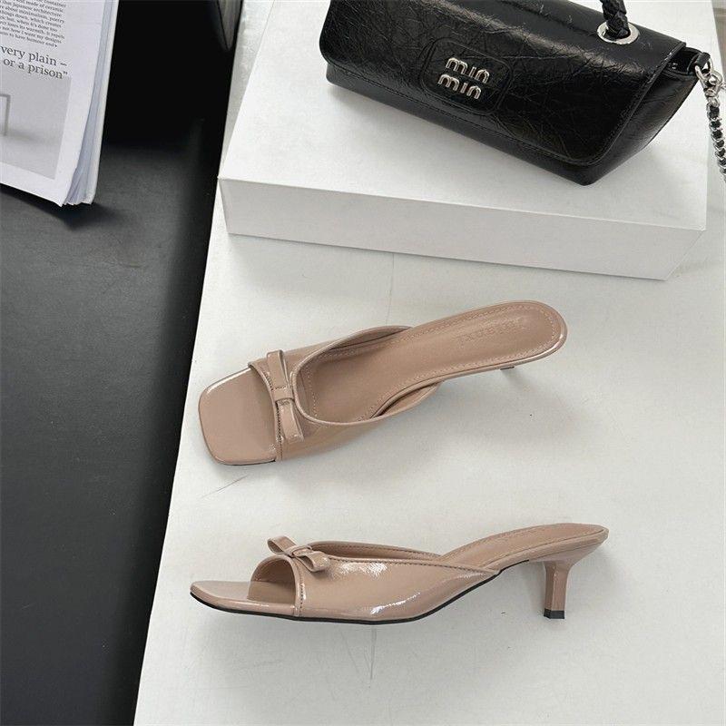 

Туфли-мулы на низком высоком каблуке, лучшие летние женские сандалии в уличном стиле с квадратной головкой, открытым носком и бантом, женские сандалии с ремешками 40 розовый