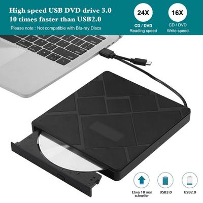 Externes DVD CD Laufwerk USB 3.0 Typ-C 5 in 1 DVD Brenner Player Reader Mit SD/TF & USB Steckplätzen Optische Laufwerke Für PC Laptop Desktop