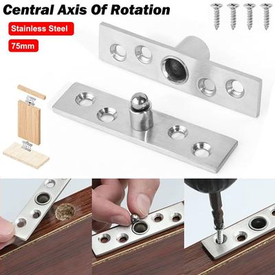 New Stainless Steel Pivot Hinge With Screws 360° Swivel Door Concealing Shaft Heavy Duty Central Rotating Hinge