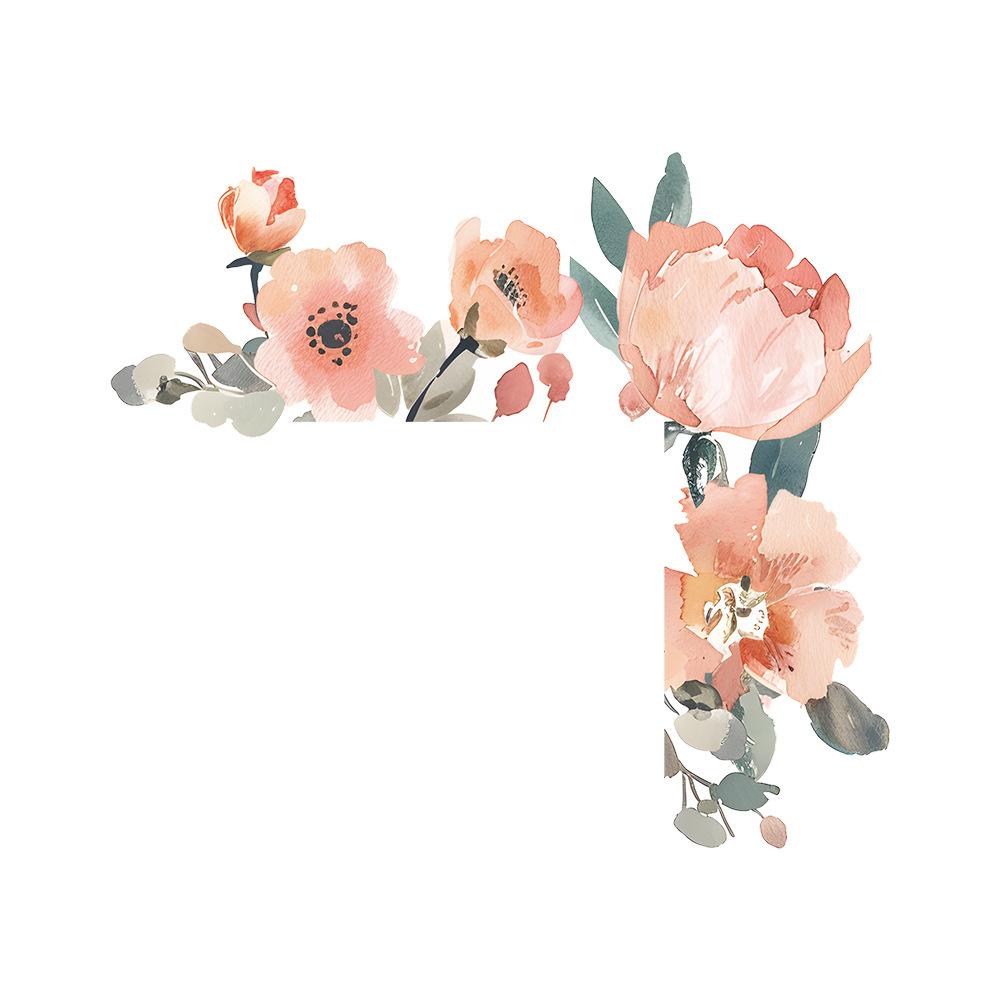 Watercolor Pink Rose Switch Pasted Living Room Entrance Home Beautification Wall Sticker