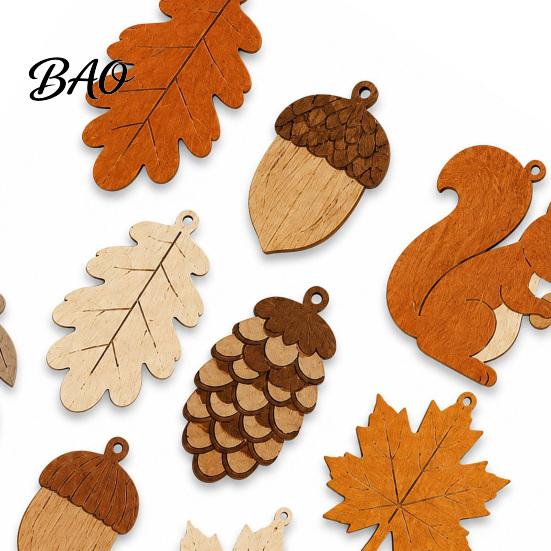 Ganzjahres-Heimdekoration Herbst Holzgirlande Dekor, Rustikales Herbst-Hängeornament mit Eichhörnchen Einzigartiger Balkon Ahornblatt Tannenzapfen, Ernte Dankfest