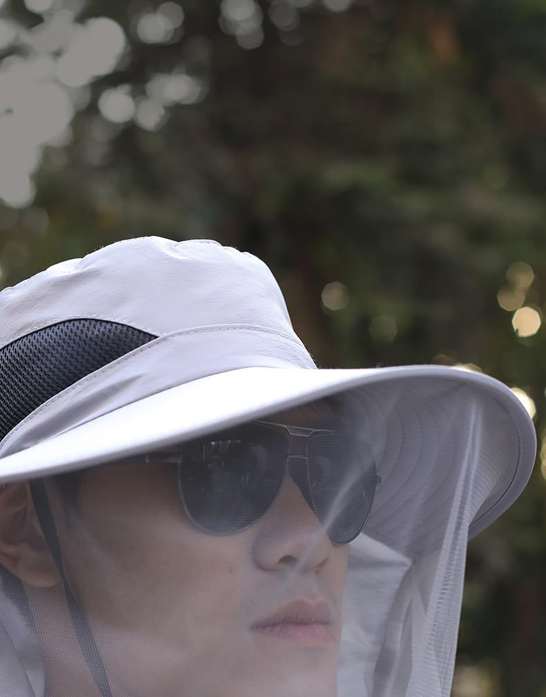 Insect Net Hat with Mosquito Repellent Beekeeping UV Insect Repellent Outdoor Unisex [Lanito] Net, Hat, UPF50+ Protection, Gear, Gardening, Farming,
