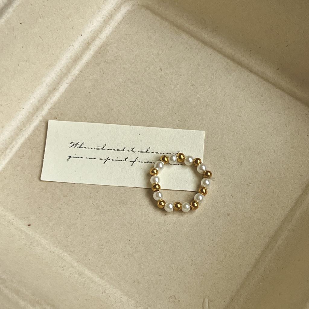 Color crystal beaded ring  niche design sense high-end finger ring light luxury temperament all-match ring accessories