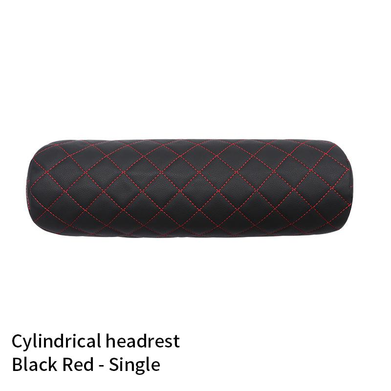 Luxury Car Seat Neck Pillow Headrest Leather Memory Chair Cervical Pillow Breathable Office Headrest Foam Protector Cylindr T3K2