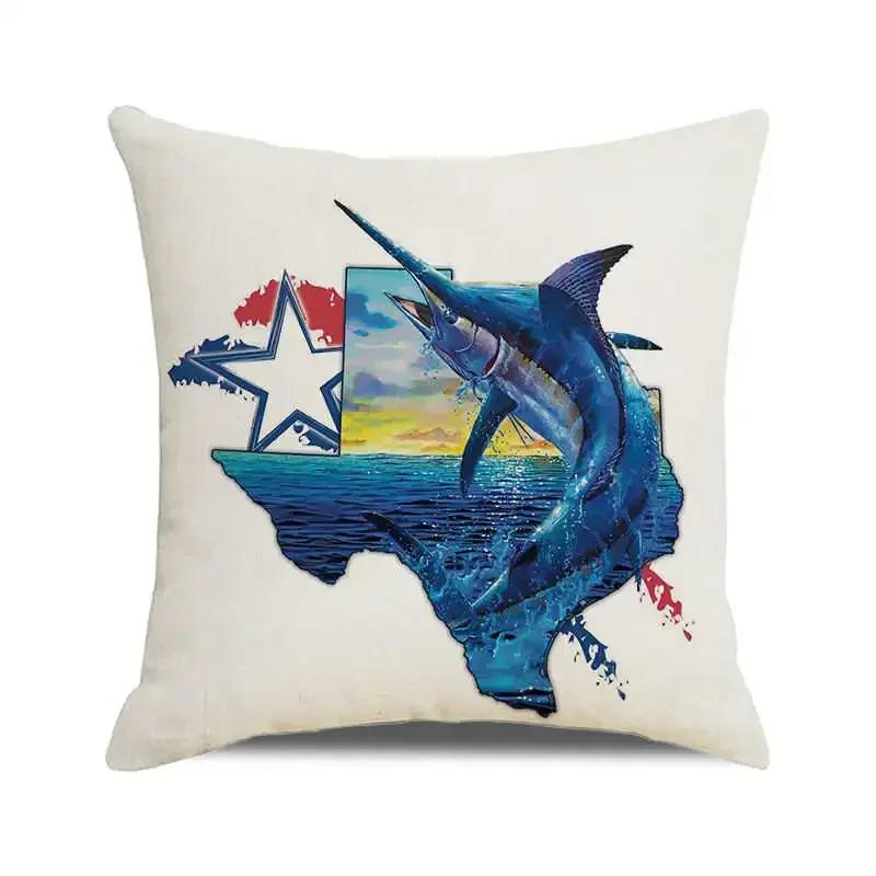Beautiful Fish Pillowcase for Pillow Shark Pillow Case Decorative Cushion for Elegant Sofa Pillow Cover Interior for Home Decor