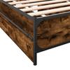 Bed Frame with Drawers Smoked Oak 75 x 190 cm Engineered Wood