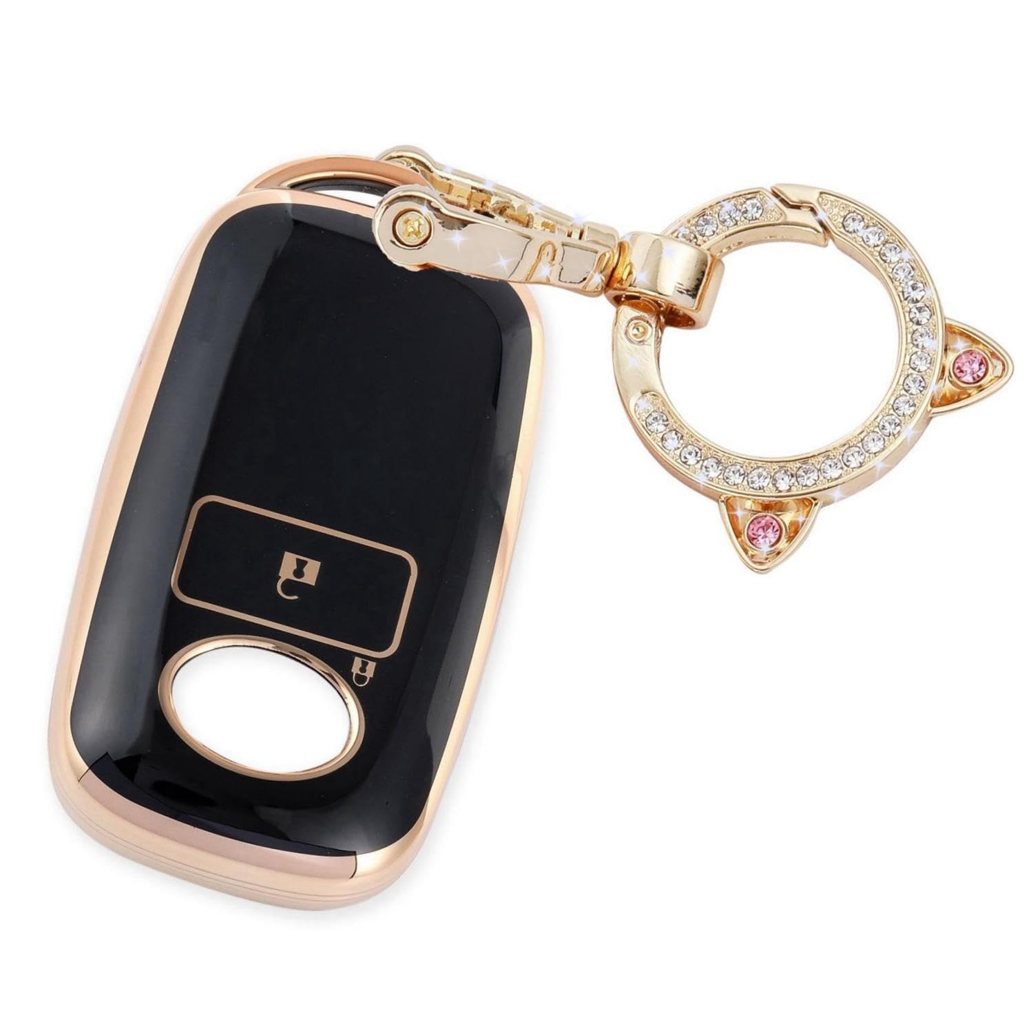 Daihatsu Toyota car key case compatible Yota Rise - ROOMY cat ears 2 buttons чёрный