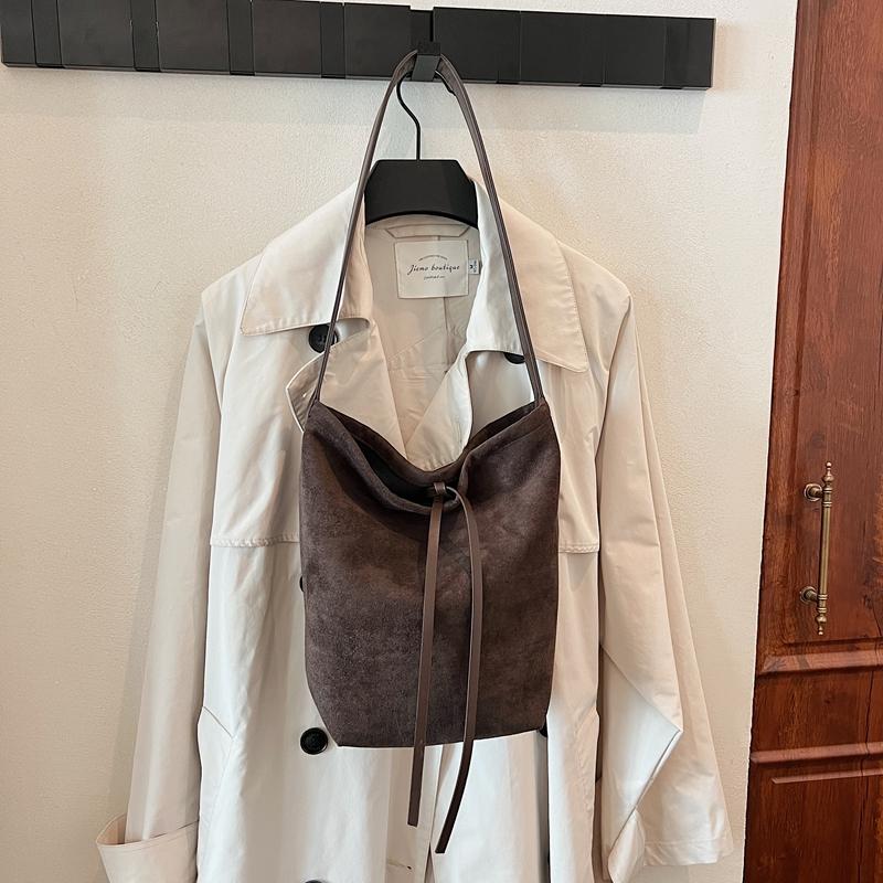 Solid Color Casual Bow Korean Version Fashion Matte Large Capacity Retro Tote Underarm Bag Women